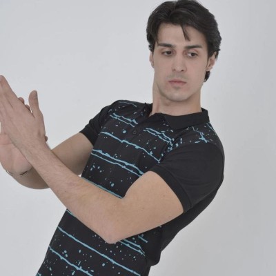 Erkek Pike Polo Yaka tişört Slim Fit Baskılı Kısa kol T-Shirt - Siyah